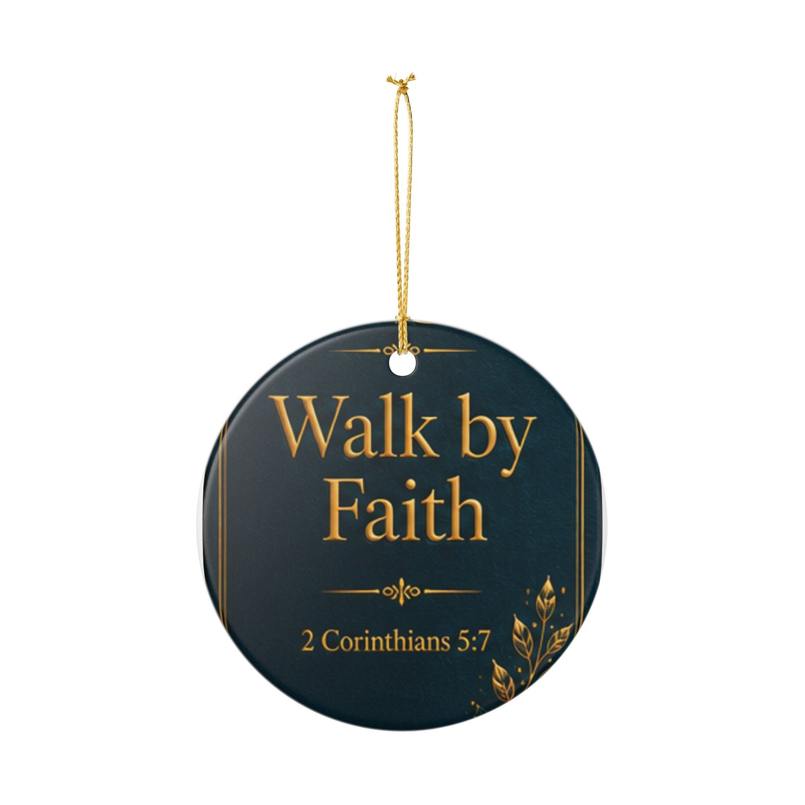 Walk by Faith Scripture Ceramic Decoration Ornament, (1pc) - Image 3