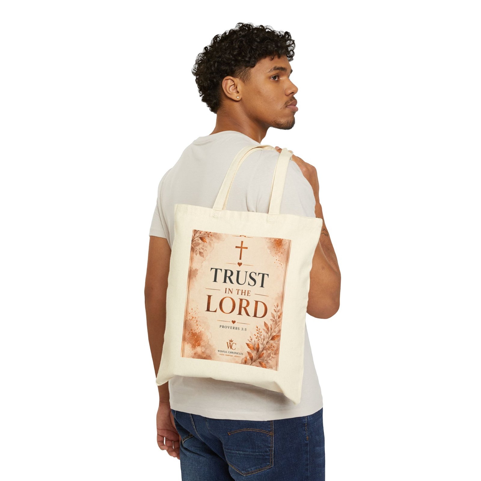 Trust in the Lord Cotton Canvas Tote Bag - Image 3