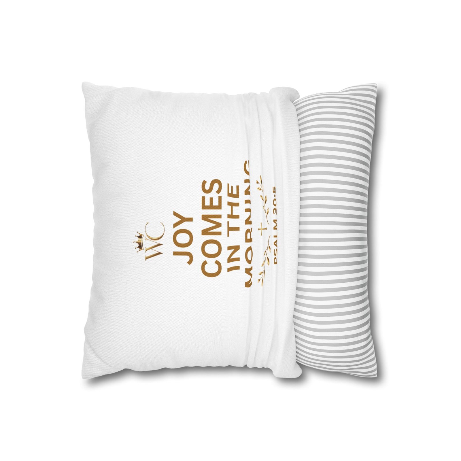 Joy Comes in the Morning scripture Spun Polyester Square Pillowcase - Image 2