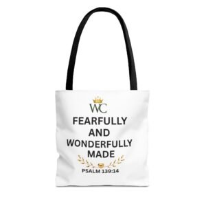 Fearfully & Wonderfully Made Christian Tote Bag (AOP)