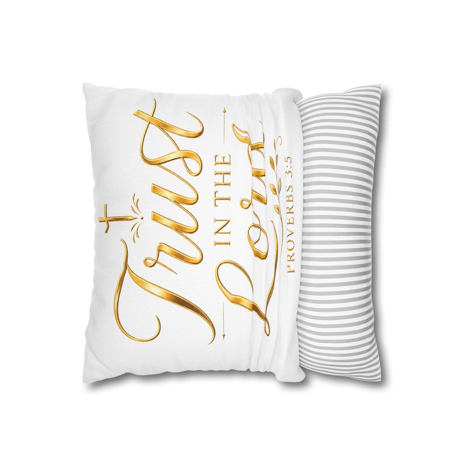 Trust in the Lord with all your heart Spun Polyester Square Pillowcase - Image 2