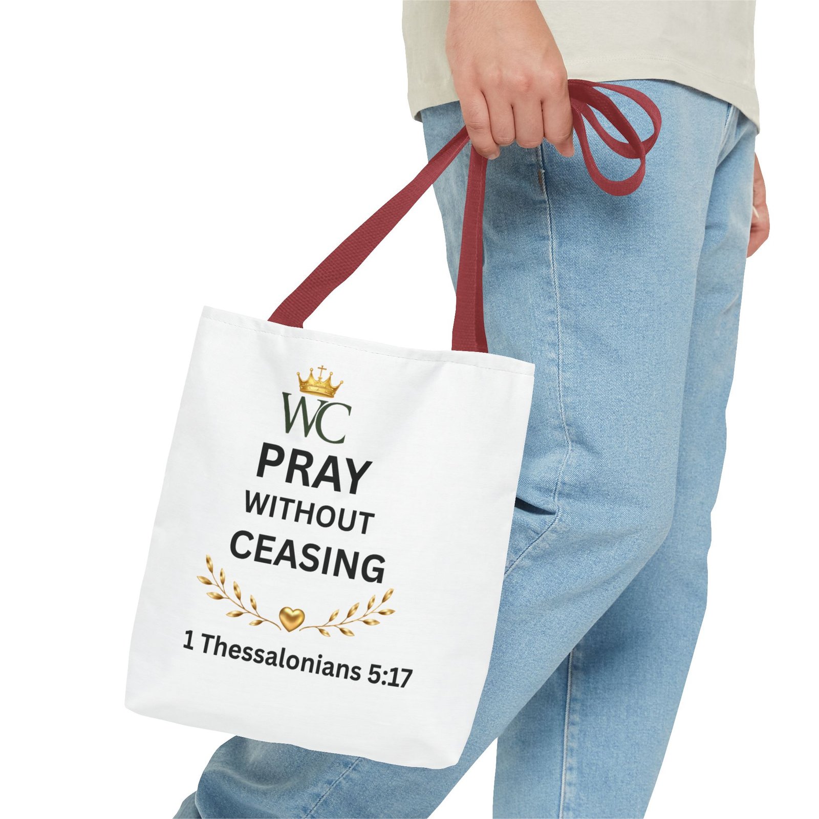 Pray Without Ceasing Tote Bag (AOP) - Image 7