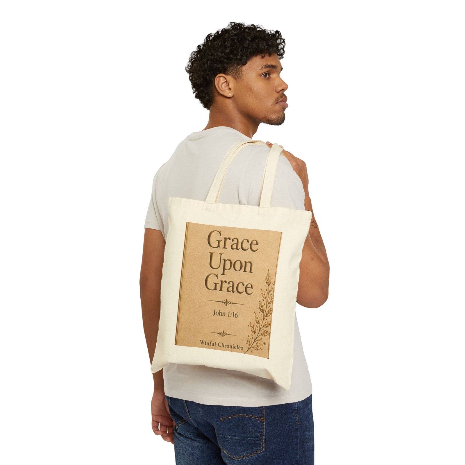 Grace Upon Grace Cotton Canvas Tote Bag (AOP) - Image 3