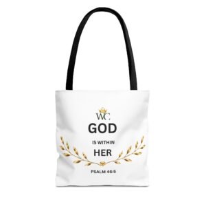 God Is Within Her Christian Tote Bag (AOP)