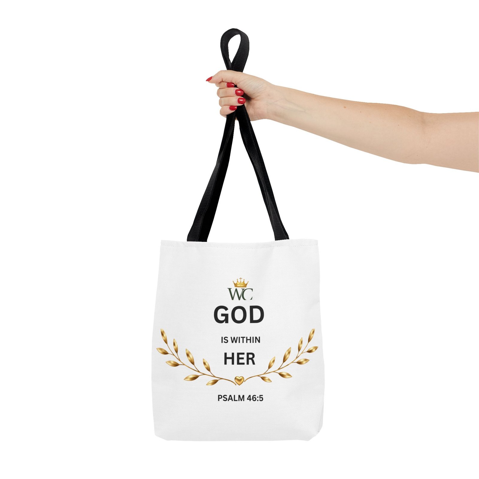 God Is Within Her Christian Tote Bag (AOP) - Image 4