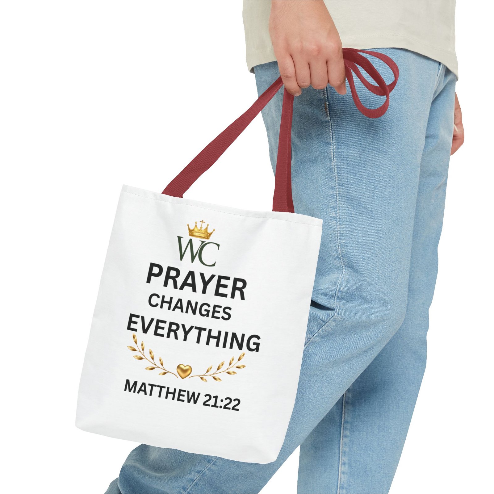 Prayer Changes Everything Tote Bag (AOP) - Image 7
