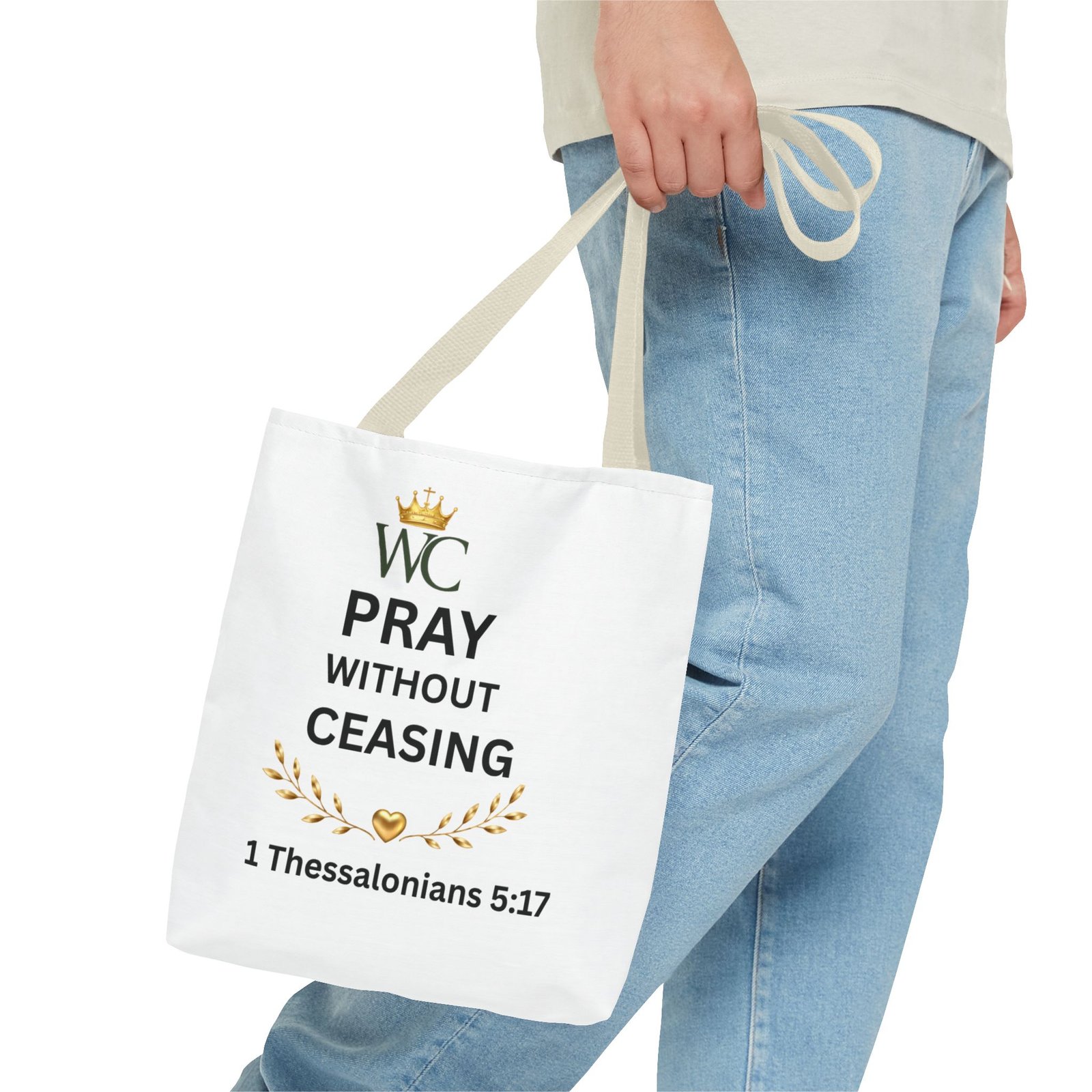 Pray Without Ceasing Tote Bag (AOP) - Image 15