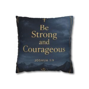 Be Strong and Courageous Spun Polyester Square Pillowcase