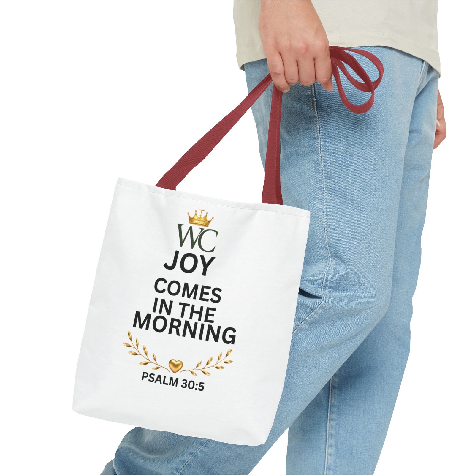 Joy Comes in the Morning Christian Tote Bag (AOP) - Image 7