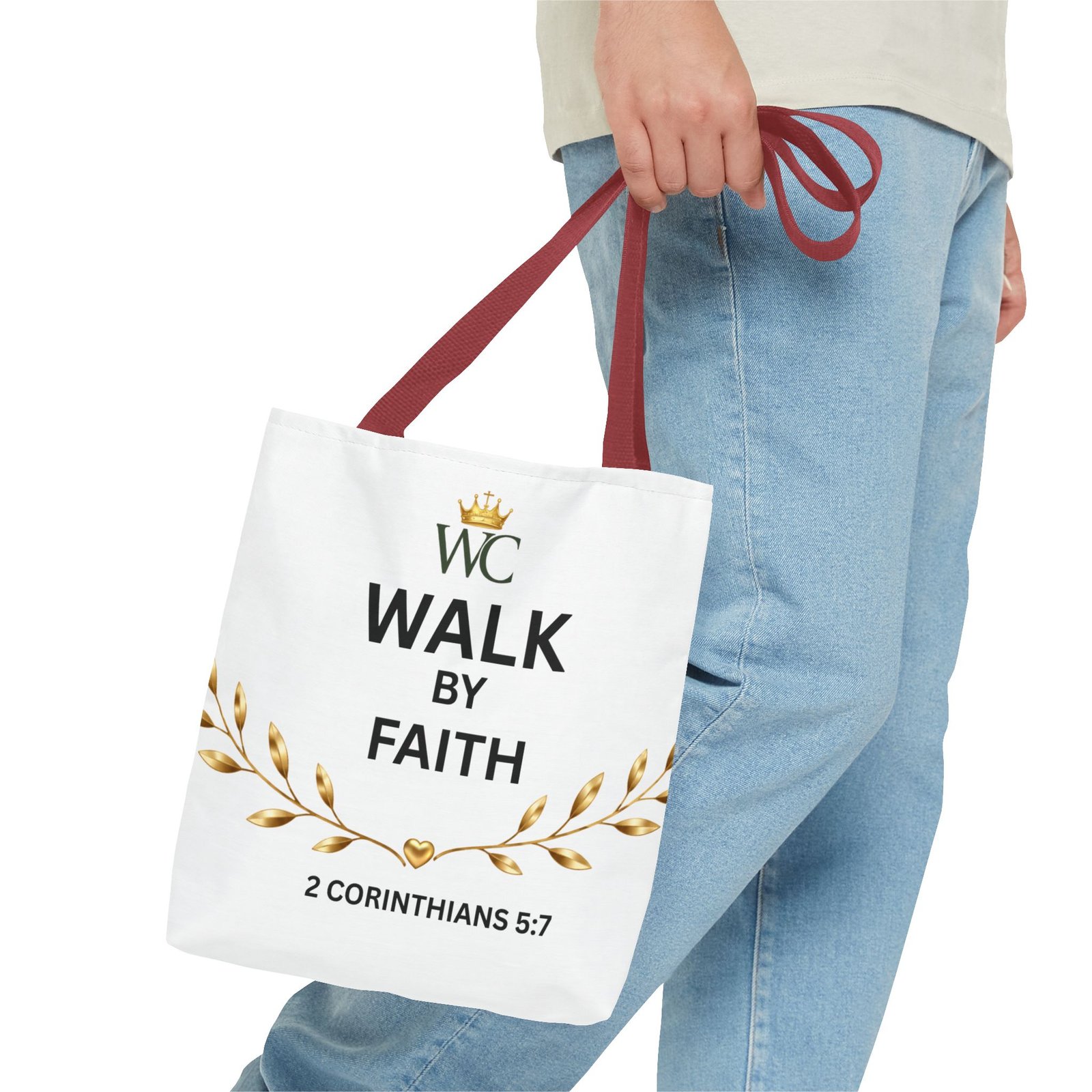 Walk by Faith Tote Bag (AOP) - Image 7