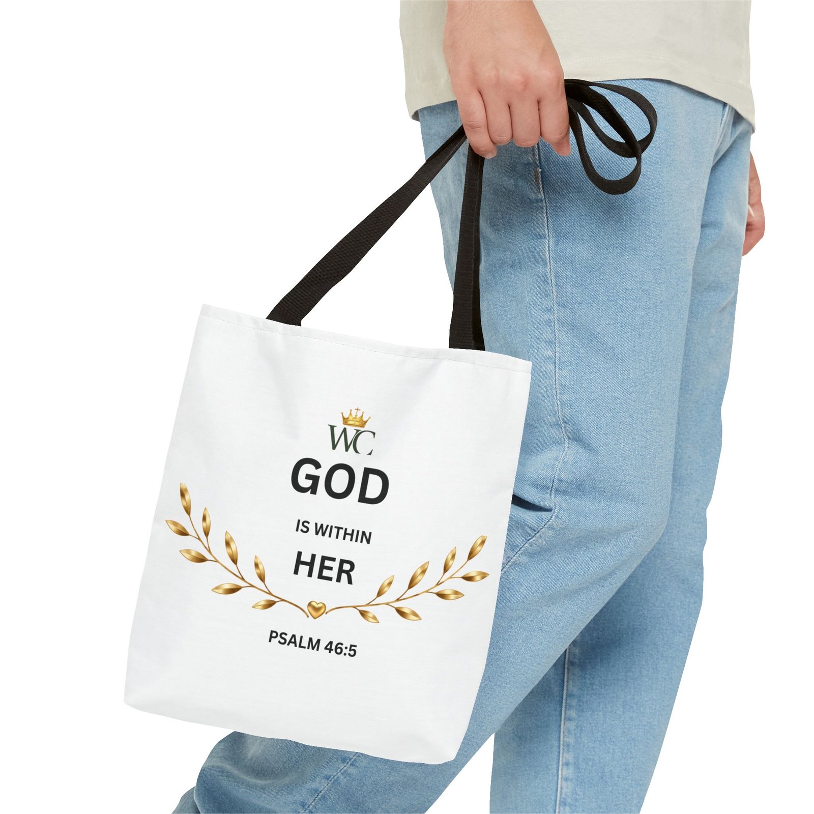 God Is Within Her Christian Tote Bag (AOP) - Image 3