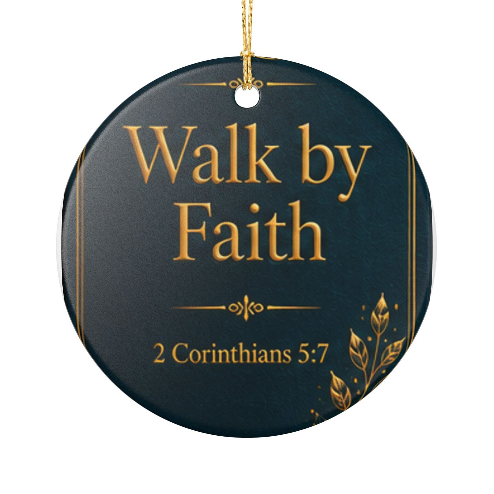 Walk by Faith Scripture Ceramic Decoration Ornament, (1pc)