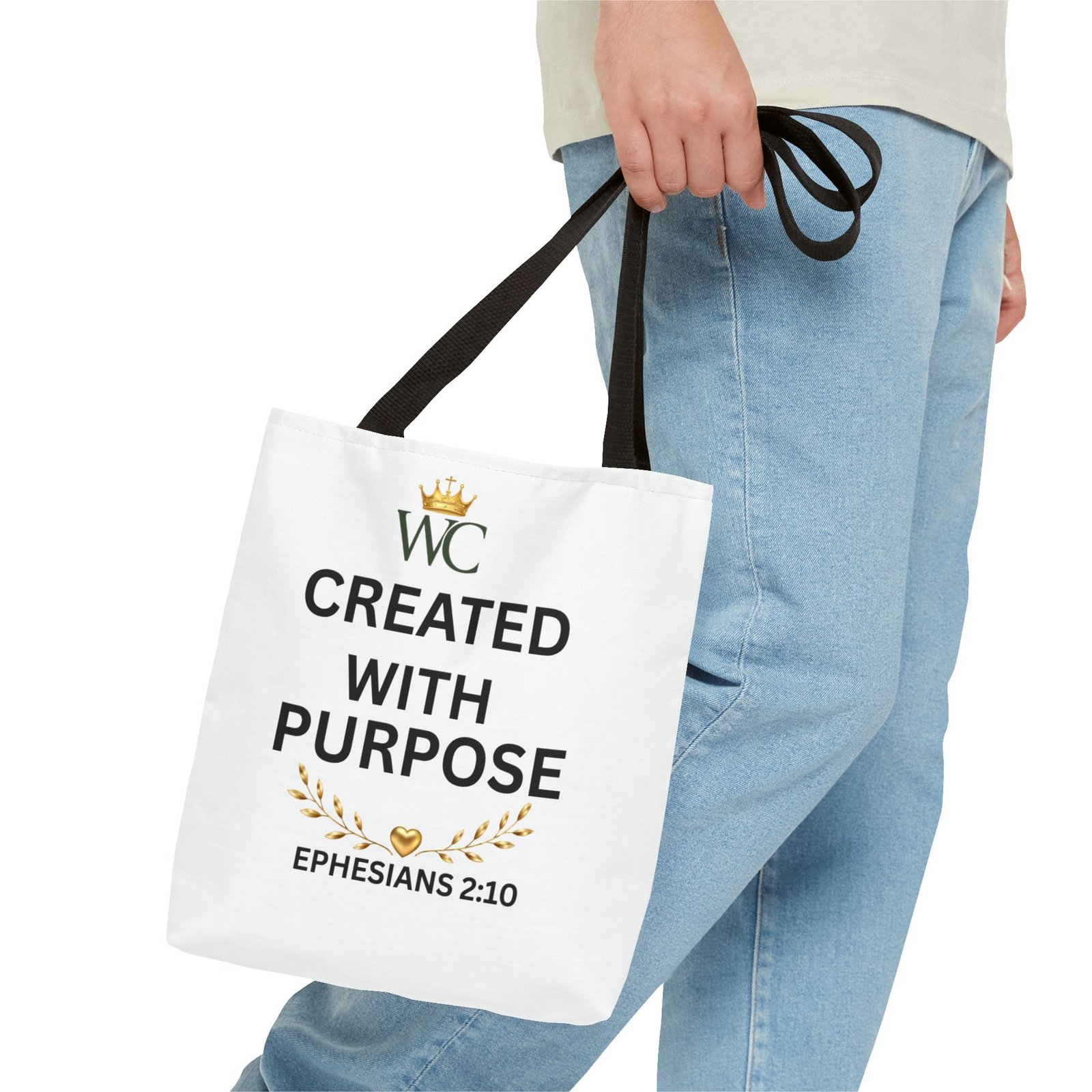 Created With Purpose Tote Bag (AOP) - Image 3