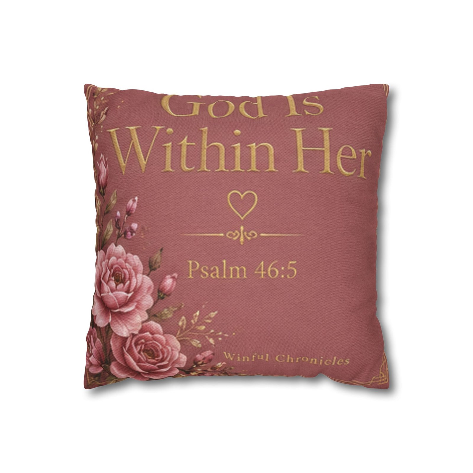 God Is Within Her Spun Polyester Square Pillowcase