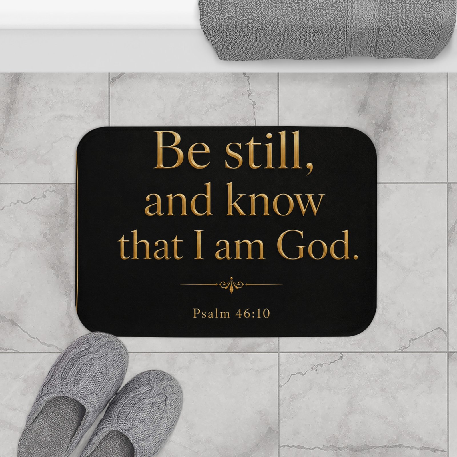 Be Still Christian Bath Mat