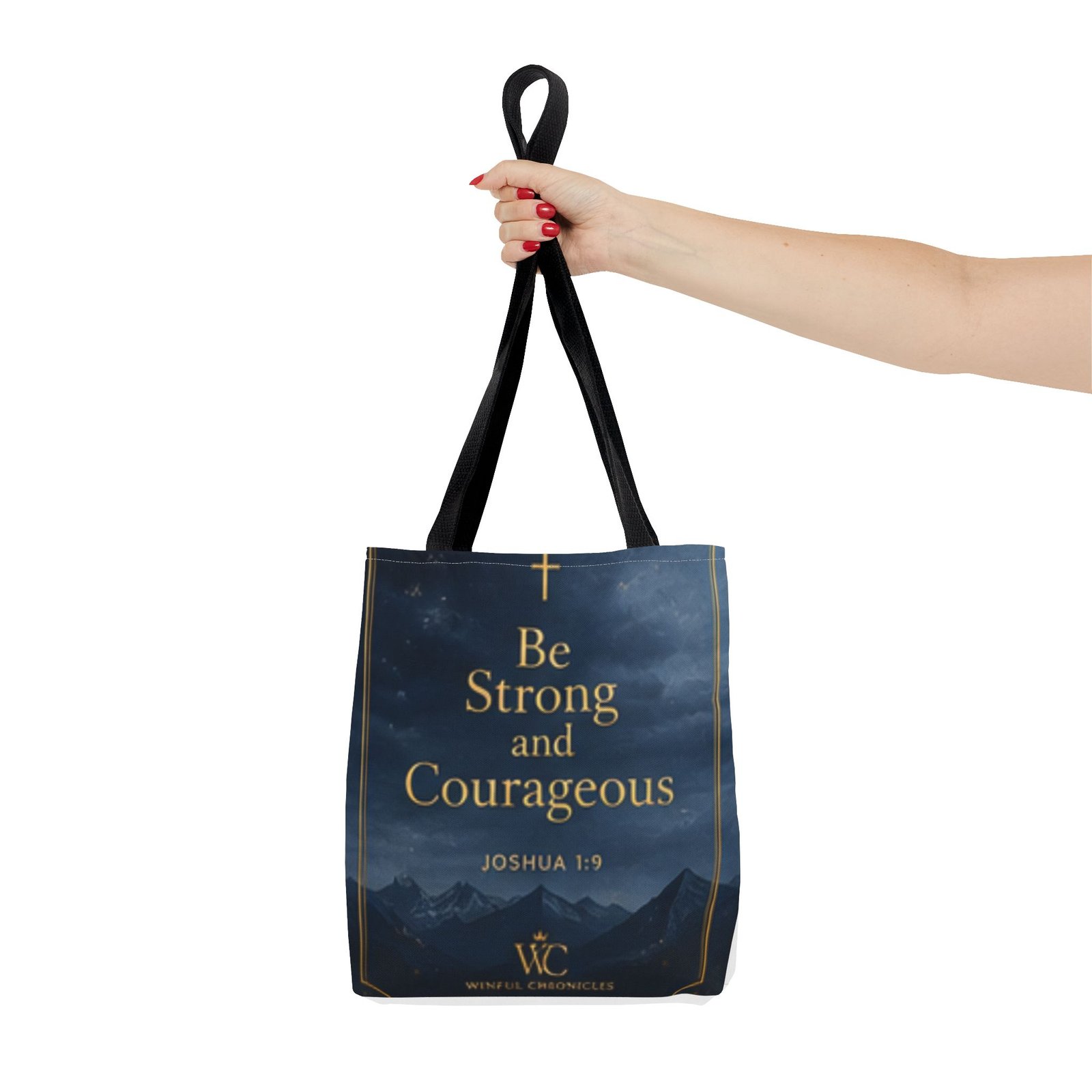 Be Strong and Courageous Tote Bag (AOP) - Image 4