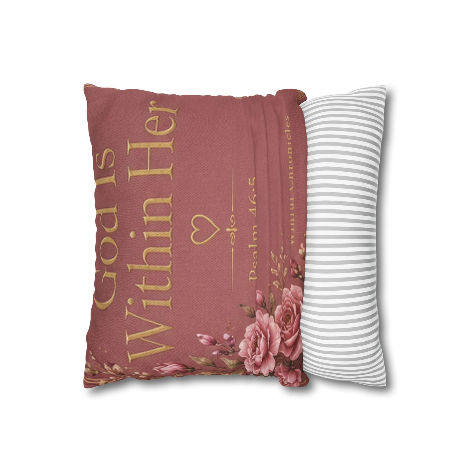 God Is Within Her Spun Polyester Square Pillowcase - Image 2