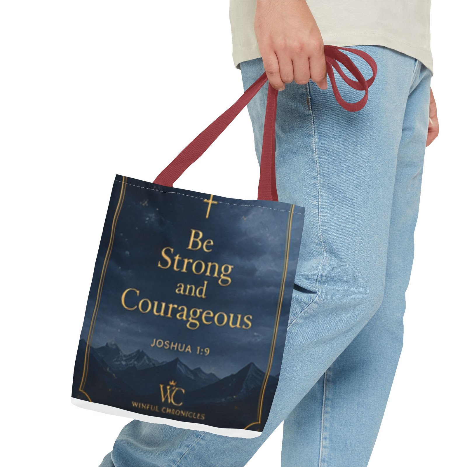 Be Strong and Courageous Tote Bag (AOP) - Image 7
