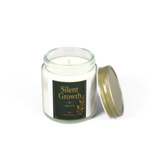 Silent Growth Scripture Scented Candle (Multi-Size, Amber Jar)