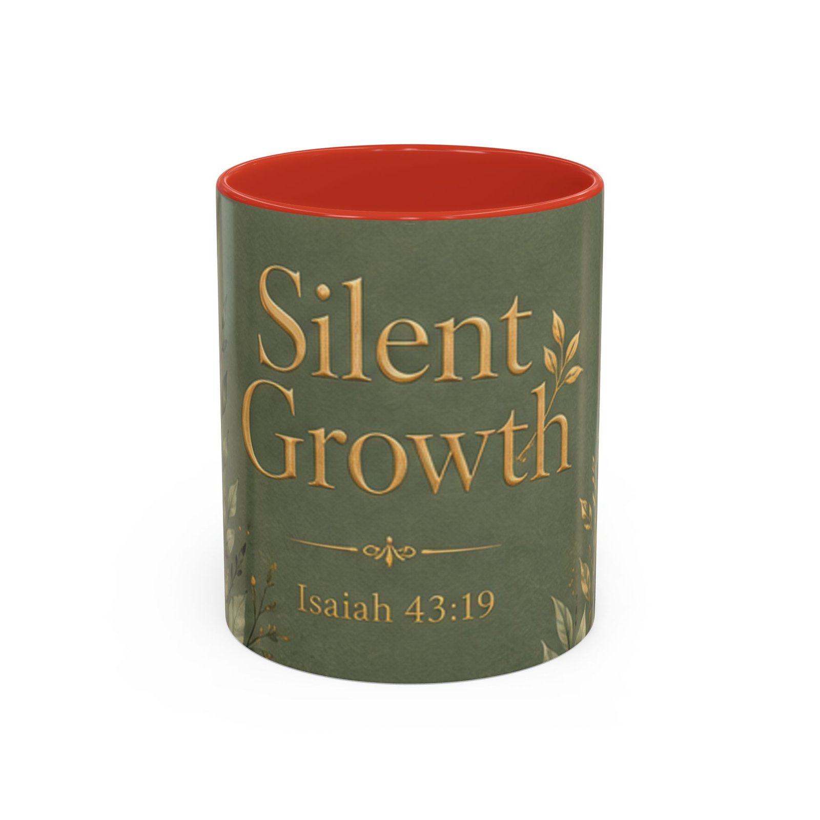 Silent Growth Scripture Accent Coffee Mug (11, 15oz)
