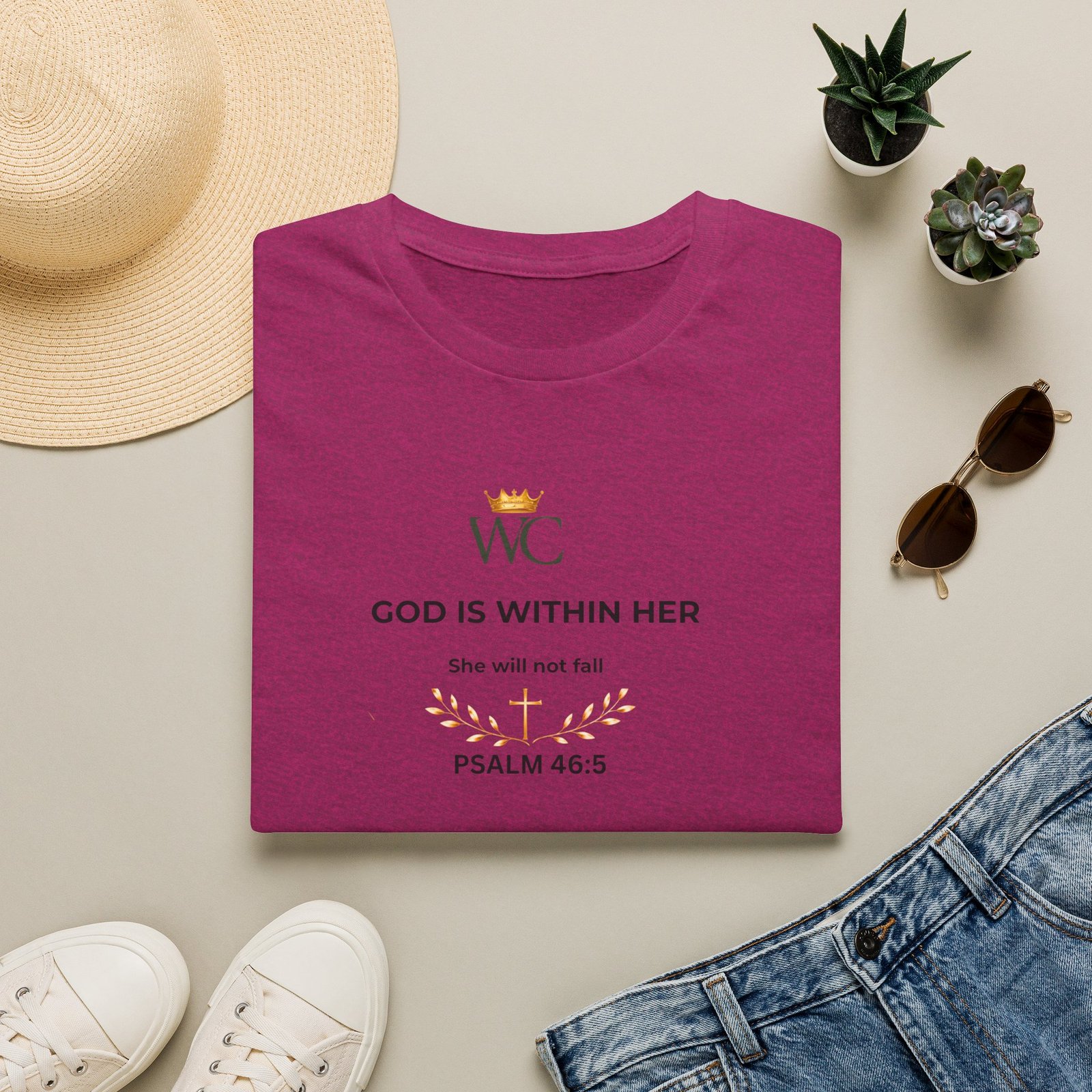 God Is Within Her Christian T-Shirt - Image 6