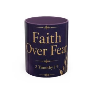 Faith Over Fear Scripture Accent Coffee Mug (11, 15oz)